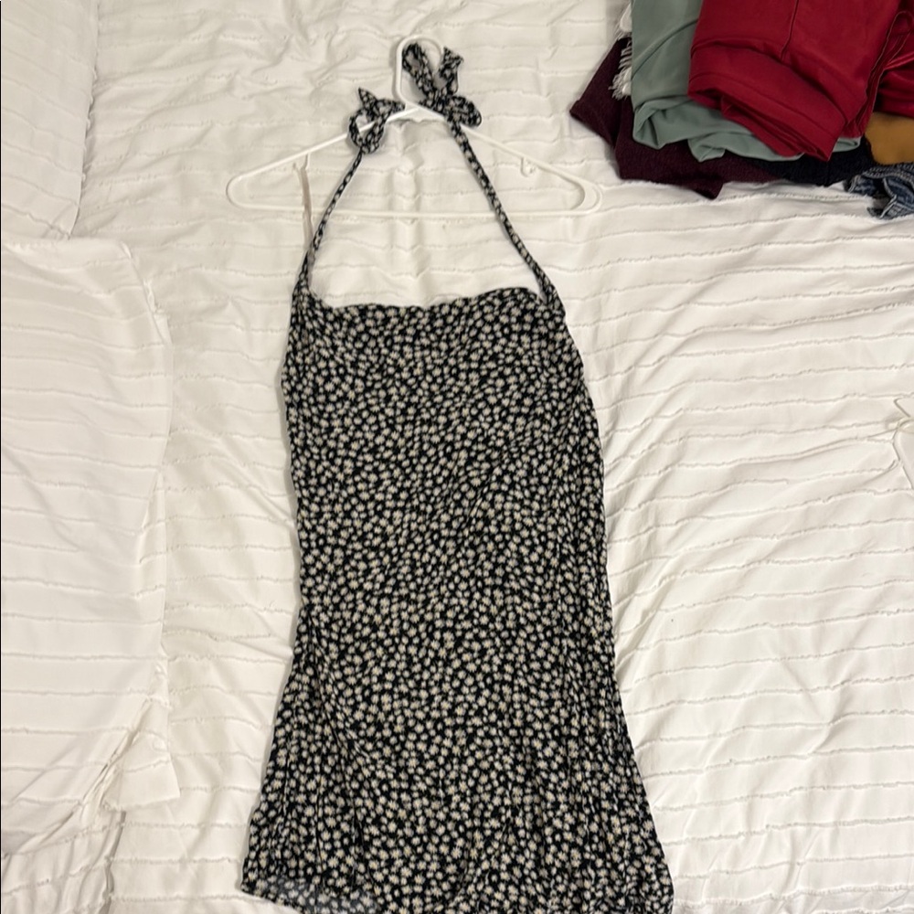 American Eagle Outfitters Black and White Halter Dress